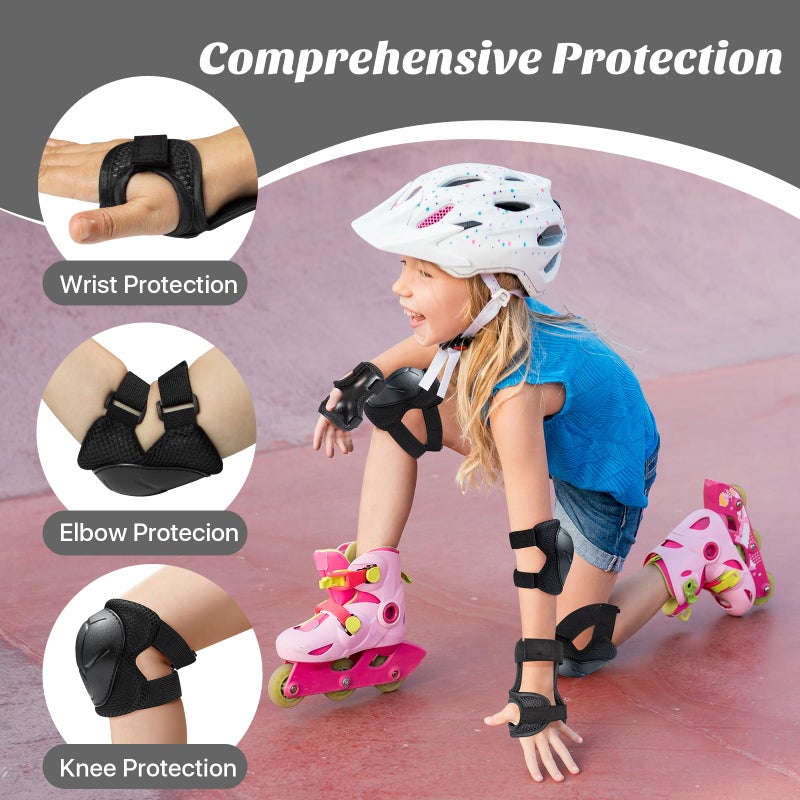 CKE Knee Pads for Kids Knee Pads and Elbow Pads Toddler Protective Gear Set Kids Elbow Pads and Knee Pads for Girls Boys with Wrist Guards 3 in 1 for Skating Cycling Bike Rollerblading Scooter - Image 5